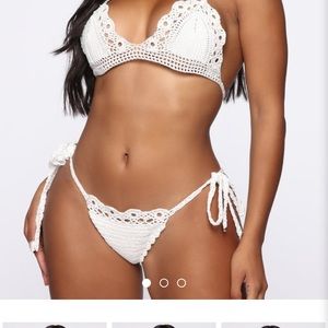 White crochet bikini